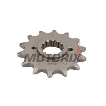 Přední pastorek -JT- JTF308,14, 14 zubů, Aprilia Pegaso 650 2007-2009, Pegaso 660 2005-2009, Honda FMX 650 2004-2008, FX 650 1999-2001, NX 650 1989-1991, 1995-2001, SLR 650 1997-1998, Yamaha MT-03 660 2006-2013, XT 660 2004-2016