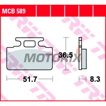 Brzdové destičky -TRW- MCB589, Honda NH Lead 125, Honda ZB Monkey 50, SYM DD 50