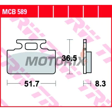 Brzdové destičky -TRW- MCB589, Honda NH Lead 125, Honda ZB Monkey 50, SYM DD 50