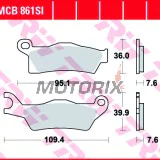 Brzdové destičky -TRW- MCB861SI, Can-Am Outlander 450/500/570/650/800R/1000 MAX XT DPS XMR 6x6, Renegade 500/570/1000/X XC (2012-2018)