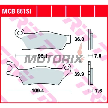 Brzdové destičky -TRW- MCB861SI, Can-Am Outlander 450/500/570/650/800R/1000 MAX XT DPS XMR 6x6, Renegade 500/570/1000/X XC (2012-2018)