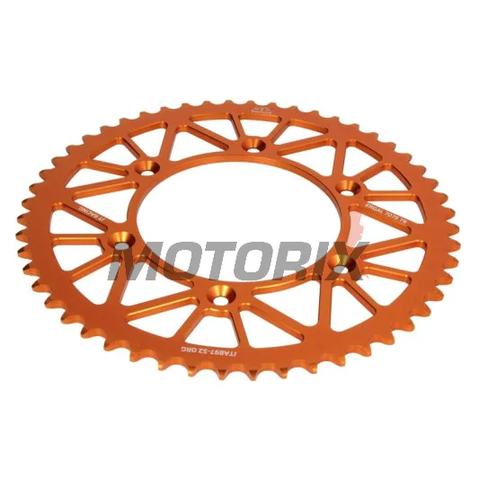 Zadní rozeta -JT- JTA897,52ORG, 52 zubů, oranžový, hliníkový, Husaberg FE 250/501 2013-2014, FE 350 2013, FE 390 2010-2012, FE 450 2009-2014, FE 570 2009-2012, FS 570 2010-2011, FX 450 2010-2011, TE 125 2012-2013, TE 250/300 2011-2014