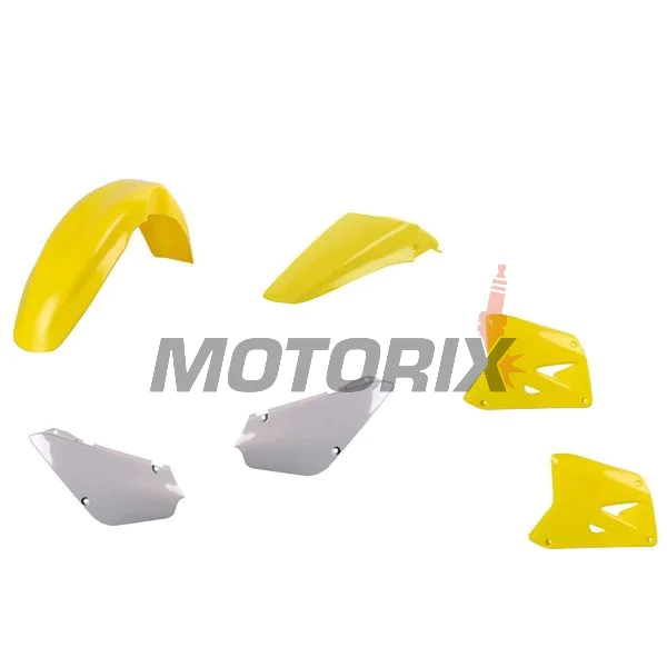 Sada plastů -POLISPORT- žluté/bílé, SUZUKI RM 85 2002-2021