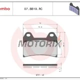 Brzdové destičky -BREMBO- 07BB19RC, Aprilia, Benelli, BMW F 800, Cagiva Raptor, Ducati Monster, KTM, Moto Guzzi, Yamaha XJR/TRX