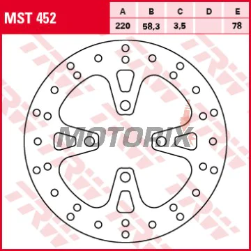 Brzdový kotouč -TRW- MST452, 220mm, Honda NSC50/NSC110 Vision + PCX125/150 (2010-2018)