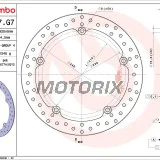 Brzdový kotouč -BREMBO- 68B407G7, Honda NC 700S/NC 750S/NC 750X/NC 750X DCT/NC 750S DCT (2012-2015)
