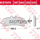 Brzdové destičky -TRW- MCB792SV, Aprilia RSV4 1000, Ducati 848/1098/1198/1299, Hypermotard 1100, Monster 1200, Multistrada 1200/1260, Panigale 1199/1299, Streetfighter 1099, Husaberg FS 650, Husqvarna FS 450/Nuda 900, Kawasaki H2/ZX-10R/Z1000, KTM 450/690