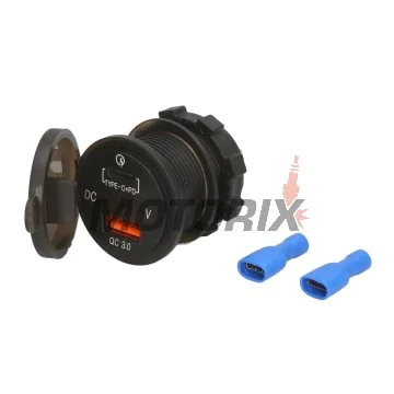 Adaptér, zapalovač cigaret -4 RIDE- 12V, 3.6A, USB 3.0 + PD (Power Delivery - type C), voltmetr, 2 pinů - univerzální
