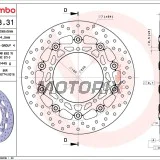 Brzdový kotouč -BREMBO- 78B40831, Yamaha FZ6 600/MT-03 320-660/MT-09 850-900/XJ6 600/YZF-R6 600 (2003-2022)