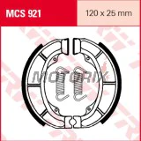 Brzdové čelisti -TRW- MCS921, 120x25mm, Derbi/Italjet/PGO scooter 50-125 1994-2004; Suzuki Address/Katana/LT/LT-F/Zillion 50-160 1985-2003; Atala/Garelli/Piaggio/Puch 50-150 1986-2002