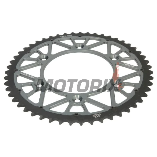 Zadní rozeta -JT- JTX210,51GR, 51 zubů, šedý, hybridní, Betamotor RR 125 2018-2021, RR 250 2013-2021, RR 400 2013-2016, RR 450 2013-2014, Honda CR 125 1983-2007, CR 250 1984-2008, CR 500 1984-2001, CRF 150 2003-2018, CRF 230 2003-2017