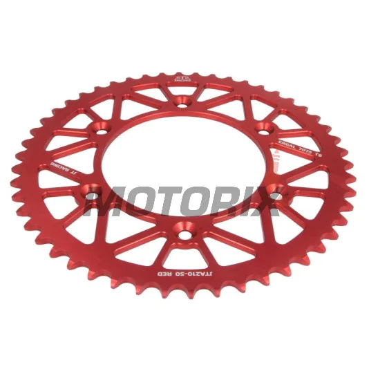 Zadní rozeta -JT- JTA210,50RED, 50 zubů, červený, hliníkový, Beta RR 125 2018-2021, 2025, RR 350 2013-2024, RR 400 2013-2016, Honda CR 250 1996-2002, 2004, CRF 230 2003-2019, CRF 250 2019-2026, CRF 300 2026, CRF 450 2002-2003, 2023-2026