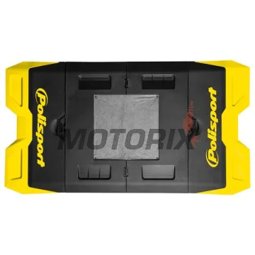 Podložka pod motocykl -POLISPORT- černý/žlutý, pogumovaný, složený