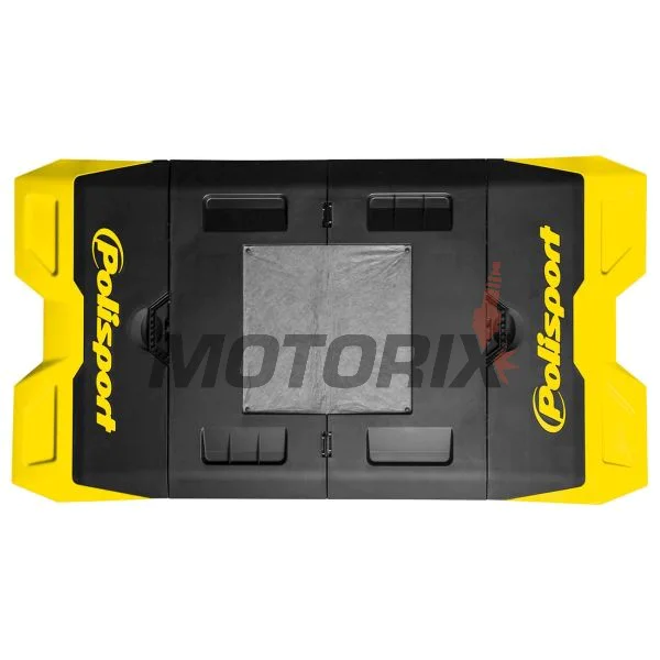 Podložka pod motocykl -POLISPORT- černý/žlutý, pogumovaný, složený