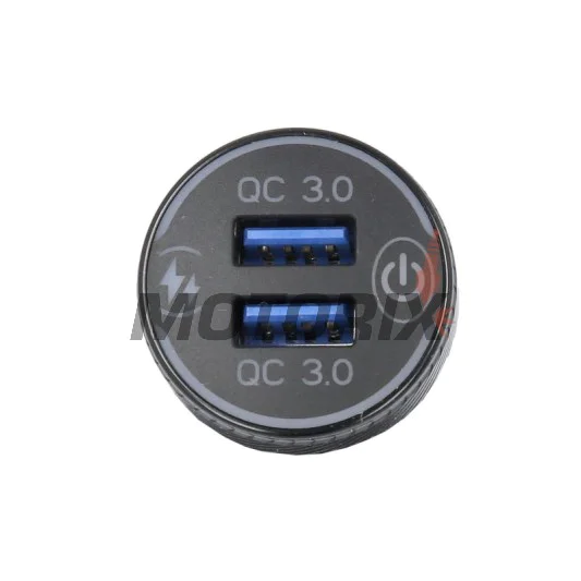 USB adaptér do zapalovače -4 RIDE- 12V, 2xUSB 3.0 + voltmetr - univerzální