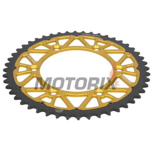 Zadní rozeta -JT- JTX808,48GLD, 48 zubů, zlatý, hybridní, Suzuki DR 350 1990-1999, DR-Z 400 2000-2017, RM 125 1985-2012, RM 250 1987-2012, RM-X 250 1989-2001, RM-X 450 2010-2019, RM-Z 250 2007-2019, RM-Z 450 2005-2018