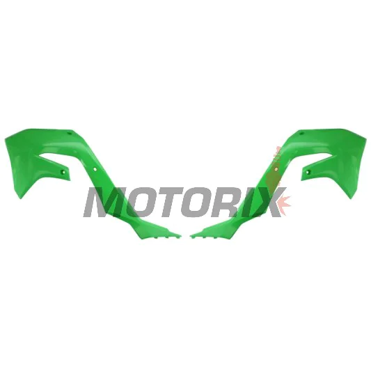 Přední boční plasty -POLISPORT- zelené, KAWASAKI KX 250/450 2019-2023
