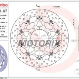 Brzdový kotouč -BREMBO- 78B40867, Honda CB 1300F/1300A (2003-2010), CBR 600RR/ABS (2003-2012), CBR 1000RR Fireblade/ABS (2004-2010)