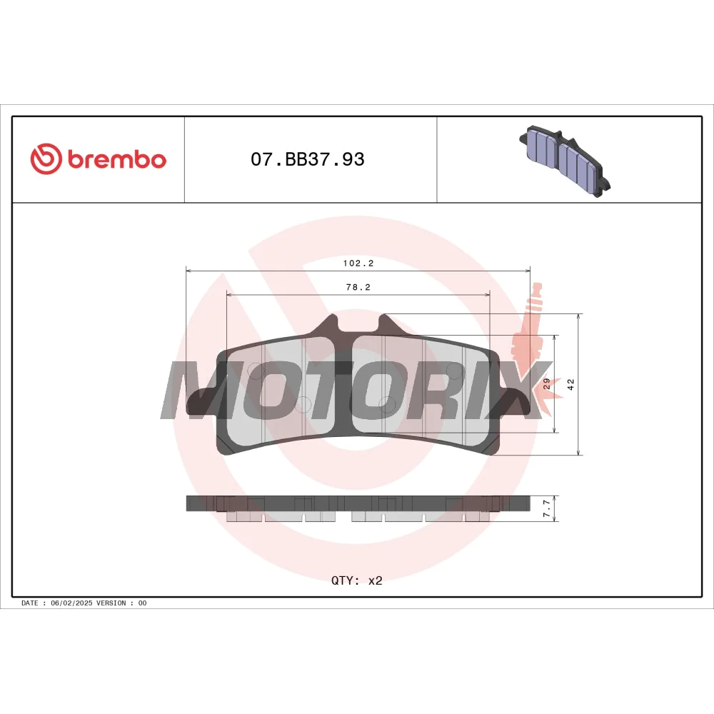 Brzdové destičky -BREMBO- 07BB3793, Aprilia RSV4, BMW HP2/HP4/S1000RR, Ducati 1098/1198/848/Diavel/Panigale/xDiavel, Kawasaki Ninja H2/ZX-10R/ZX-14R, KTM RC8/Super Duke, MV Agusta Brutale/F3/F4, Suzuki Hayabusa/GSX-R/GSX-S, Triumph Day
