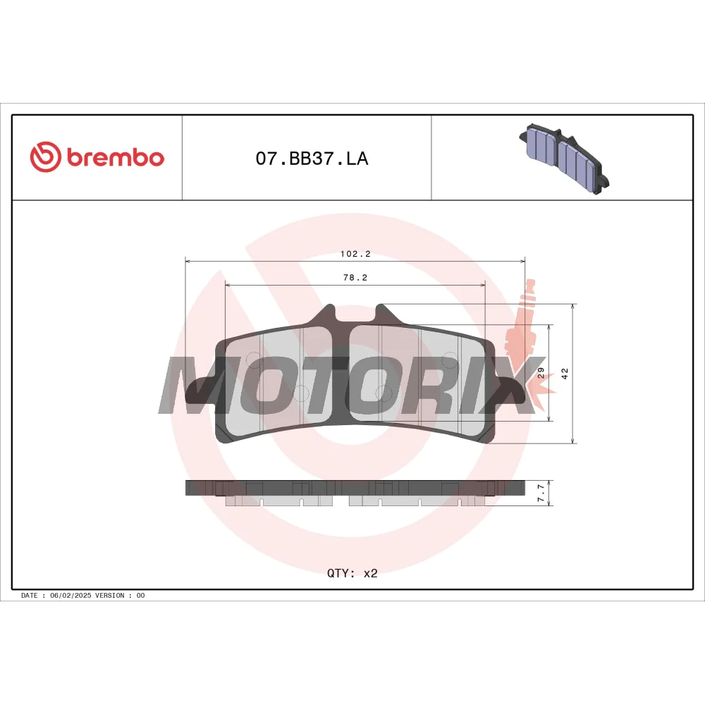 Brzdové destičky -BREMBO- 07BB37LA, Aprilia RSV4/Ducati Panigale/BMW HP4/KTM Super Duke/Suzuki GSX-R/Yamaha MT/Kawasaki Ninja H2