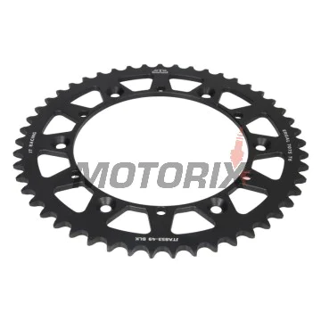 Zadní rozeta -JT- JTA853,49BLK, 49 zubů, černý, hliníkový, Kreideler 170 170 2004-2006, Yamaha DT 200 1989-1995, IT 175 1980-1983, IT 200 1984-1986, IT 250 1981-1984, SR 500 1991-1999, TT 250 1989-2004, TT 350 1986-1992, TT 600 1983-1992, 1996-2003