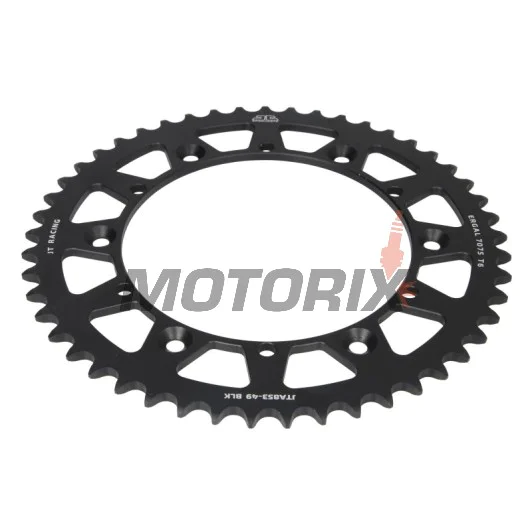 Zadní rozeta -JT- JTA853,49BLK, 49 zubů, černý, hliníkový, Kreideler 170 170 2004-2006, Yamaha DT 200 1989-1995, IT 175 1980-1983, IT 200 1984-1986, IT 250 1981-1984, SR 500 1991-1999, TT 250 1989-2004, TT 350 1986-1992, TT 600 1983-1992, 1996-2003