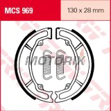 Brzdové čelisti -TRW- MCS969, 130x28mm, Hyosung KR110 Master Kawasaki AE50/80 AR50/80 KC100 KE100 KLF110 KLX110 KMX50 Kazer115R LT/Prairie/Police 110-250 Suzuki A100 AP50 DR-Z70 FR50 GP100 GT50/80L Yamaha XC125 Beluga/Cygnus
