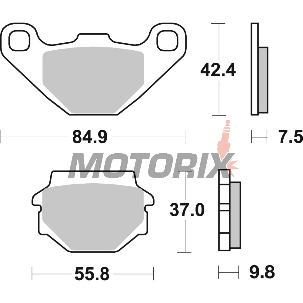 Brzdové destičky -BREMBO- 07KS0432, Alfer 250/Aprilia Tuareg 350-600/Buell 1200/Gas Gas 80-125/Husaberg 350-600/Husqvarna 125-510/Kawasaki 125-650/KTM 125-600/Kymco 50-125/SYM 125/Suzuki 50-125/Yamaha 125 (1978-2009)