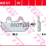 Brzdové destičky -TRW- MCB571, Honda CBR1000F (1987-1988), NX650 Dominator (1993-1994), RS125R (1988), VFR700F/Interceptor (1986-1987), VTZ250 (1988), XL400V Transalp (1992)