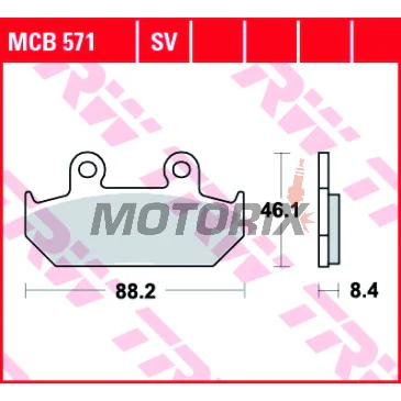 Brzdové destičky -TRW- MCB571, Honda CBR1000F (1987-1988), NX650 Dominator (1993-1994), RS125R (1988), VFR700F/Interceptor (1986-1987), VTZ250 (1988), XL400V Transalp (1992)