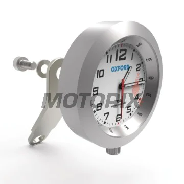 Analogové hodiny na motocykl -OXFORD- AnaClock, stříbrný, 39mm