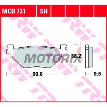 Brzdové destičky -TRW- MCB731, Yamaha Bolt, FJR1300, SCR950, TDM900, V-Max, Super Ténéré, Raider, Roadliner, Stratoliner, Midnight Star, Road Star, XVS/Stryker
