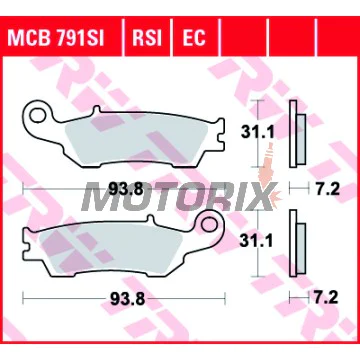 Brzdové destičky -TRW- MCB791SI, Yamaha WR 250F/450F (2015-2020), YZ 125/250/250F/450F/FX/X (2007-2020)