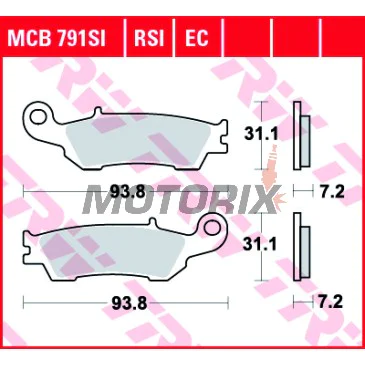 Brzdové destičky -TRW- MCB791SI, Yamaha WR 250F/450F (2015-2020), YZ 125/250/250F/450F/FX/X (2007-2020)