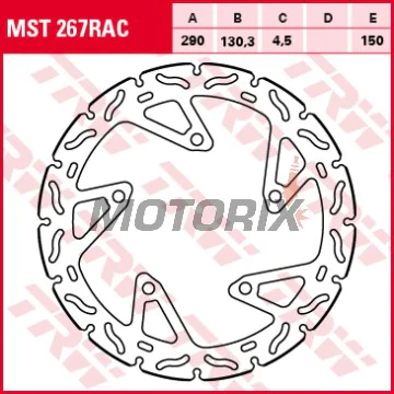 Brzdový kotouč -TRW- MST267RAC, 290mm, Kawasaki Ninja 250/300 ABS + Z250SL/Z300 ABS (2013-2017)