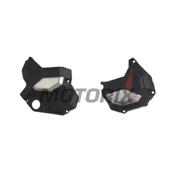 Sada chráničů víka spojky a víka statoru -POLISPORT- černé, HONDA CB, CBR, CRF; KAWASAKI EX, Z 650/1100 2014-2022
