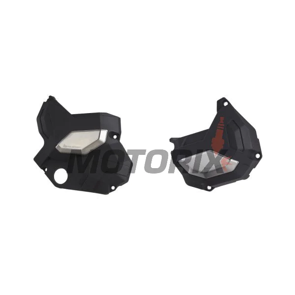 Sada chráničů víka spojky a víka statoru -POLISPORT- černé, HONDA CB, CBR, CRF; KAWASAKI EX, Z 650/1100 2014-2022