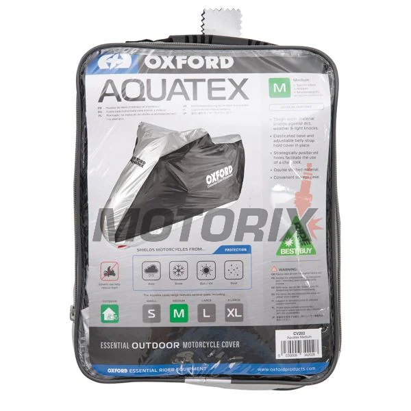 Plachta na motocykl -OXFORD- Aquatex, černá/stříbrná, M
