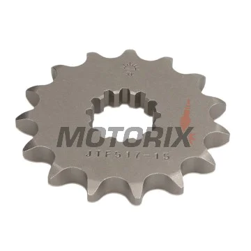 Přední pastorek -JT- JTF517,15, 15 zubů, Kawasaki GPZ 750 1985-1988, GPZ 900 1984-1994, ZR 1100 1992-1997, ZX 1100 1993-2001, ZX-12R 1200 2000-2005, ZX-14R 1400 2006-2020, ZZR 1100 1993-2001, ZZR 1200 2002-2005, ZZR 1400 2006-2019