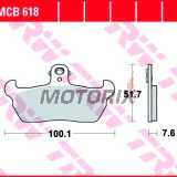 Brzdové destičky -TRW- MCB618, Aprilia Pegaso/RX/Tuareg, Cagiva Elefant/Freccia/Mito/Supercity/W8-W16, Gilera RC600, Moto Guzzi Quota 1000ie, Moto Morini Dart (1988-1999)