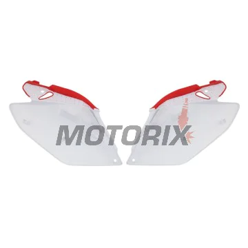 Zadní boční plasty -POLISPORT- červené/bílé, HONDA CRF 250 2006-2008