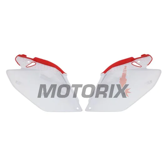 Zadní boční plasty -POLISPORT- červené/bílé, HONDA CRF 250 2006-2008