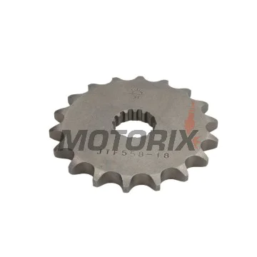 Přední pastorek -JT- JTF558,18, 18 zubů, Derbi GPR 125 2004-2008, Gilera SC 125 2006-2008, Kawasaki Z 125 2018-2020, Yamaha DT 125 1988-2006, DT 200 1988, TDR 125 1989-2002, TZR 125 1993-2000, TZR 80 1996, XVS 125 2000-2004