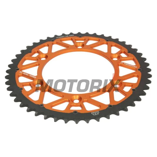 Zadní rozeta -JT- JTX897,48ORG, 48 zubů, oranžový, hybridní, Husaberg FC 350 1996, FC 400 1996-1999, FC 450 2004-2006, FC 501/600 2000, FC 550 2003-2008, FE 250 2013-2014, FE 350 1996, 2013, FE 390 2010-2012, FE 400 2000-2003, FE 450 2004-2014