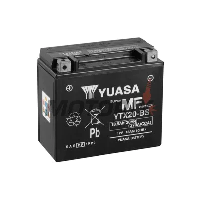 Akumulátor -YUASA- YTX20-BS, 19Ah 12V