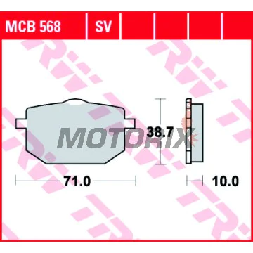 Brzdové destičky -TRW- MCB568, Moto Guzzi NTX 750 (1990-1993), Yamaha TT 600 (1989-1992), XT 600Z Ténéré (1985-1991)