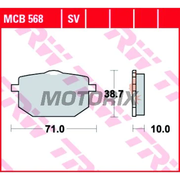 Brzdové destičky -TRW- MCB568, Moto Guzzi NTX 750 (1990-1993), Yamaha TT 600 (1989-1992), XT 600Z Ténéré (1985-1991)