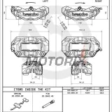 Brzdový třmen -BREMBO- Aprilia Caponord, Tuono V4; BMW F800, R1200; Ducati Hypermotard, Monster, Panigale; MV Agusta 800 series; Triumph 765/900/1200.