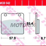 Brzdové destičky -TRW- MCB542, Suzuki GSX/GSX-R 750/1100, RG Gamma 500, VL Intruder 1500LC, VS Intruder 600/750/800/1400 (1984-2003)