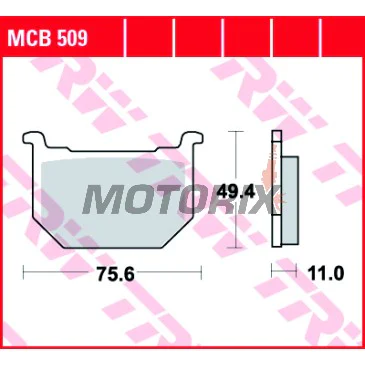 Brzdové destičky -TRW- MCB509, Suzuki GN250 (1983-2002), GS850G/1000G (1980-1986), GSX750L/ES/EF (1980-1986)